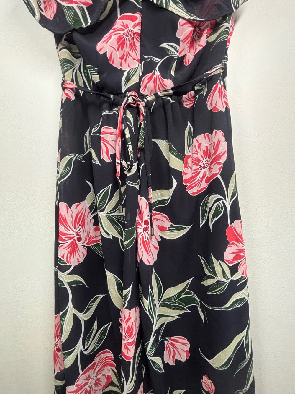 Japna Black Maxi Dress with Pink Floral Print - Picture 8 of 10